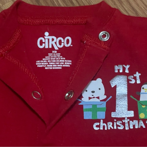 Newborn baby my first 1st Christmas Circo nighttime pants and pajama cap Gerber - Picture 3 of 5